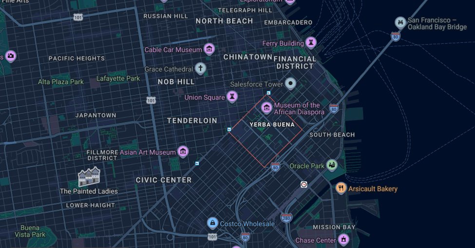 Yerba Buena / SoMa District Map San Francisco